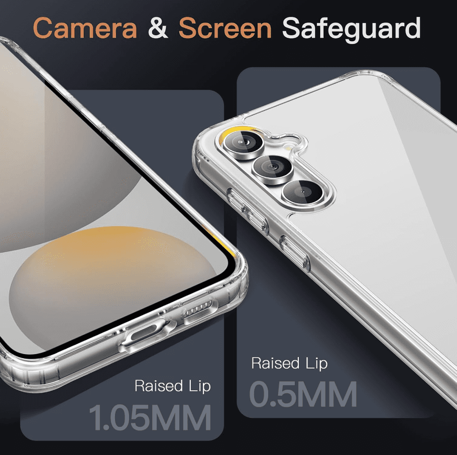Samsung Galaxy S24 FE Hybrid Ultra Clear Shockproof Case – Hard Back with Soft Bumper