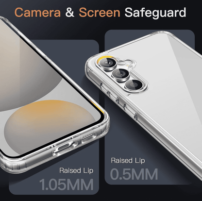 Samsung Galaxy S24 FE Hybrid Ultra Clear Shockproof Case – Hard Back with Soft Bumper