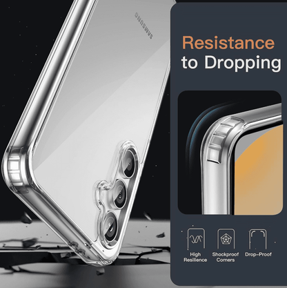 Samsung Galaxy S24 FE Hybrid Ultra Clear Shockproof Case – Hard Back with Soft Bumper
