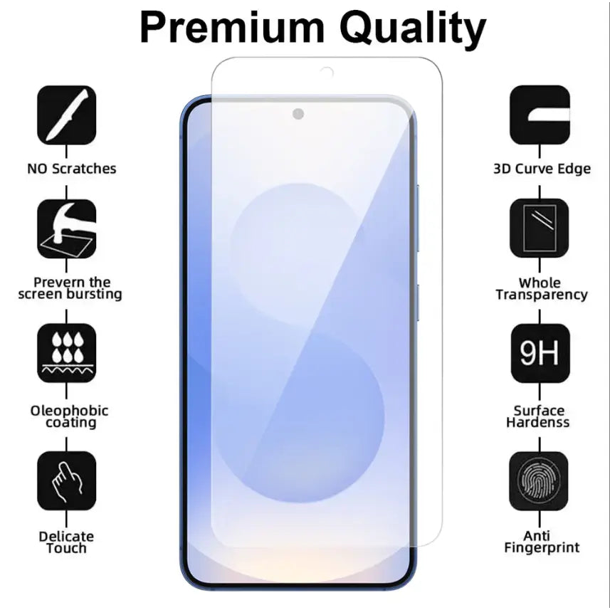 Samsung Galaxy S24 Plus Clear Tempered Glass Screen Protector – 9H Hardness