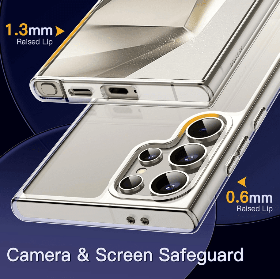 Samsung Galaxy S24 Ultra Hybrid Ultra Clear Shockproof Case – Hard Back with Soft Bumper