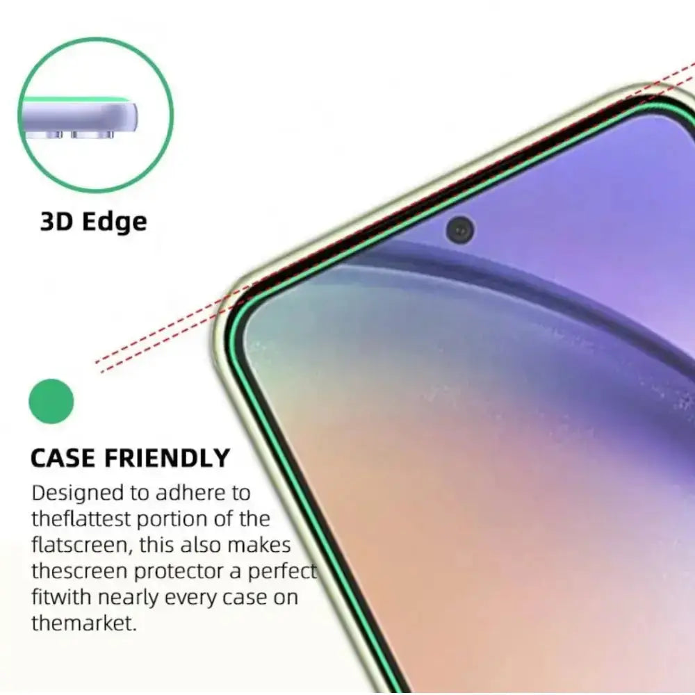 Samsung Galaxy S25 FE Clear Tempered Glass Screen Protector (2 Pack) – 9H HD, 2.5D Rounded Edge, Impact & Scratch Resistant