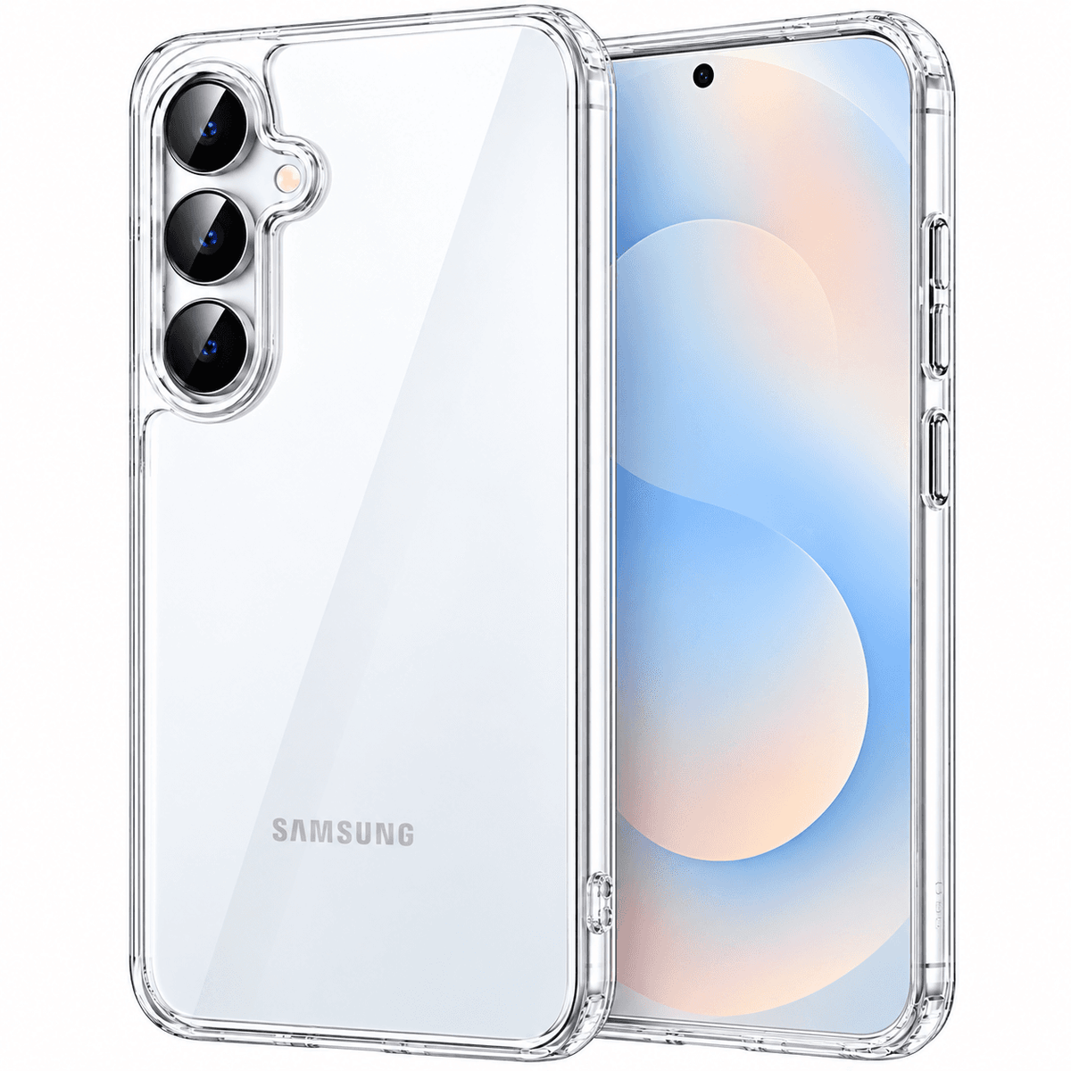 Samsung Galaxy S25 FE Hybrid Ultra Clear Shockproof Case – Hard Back with Soft Bumper