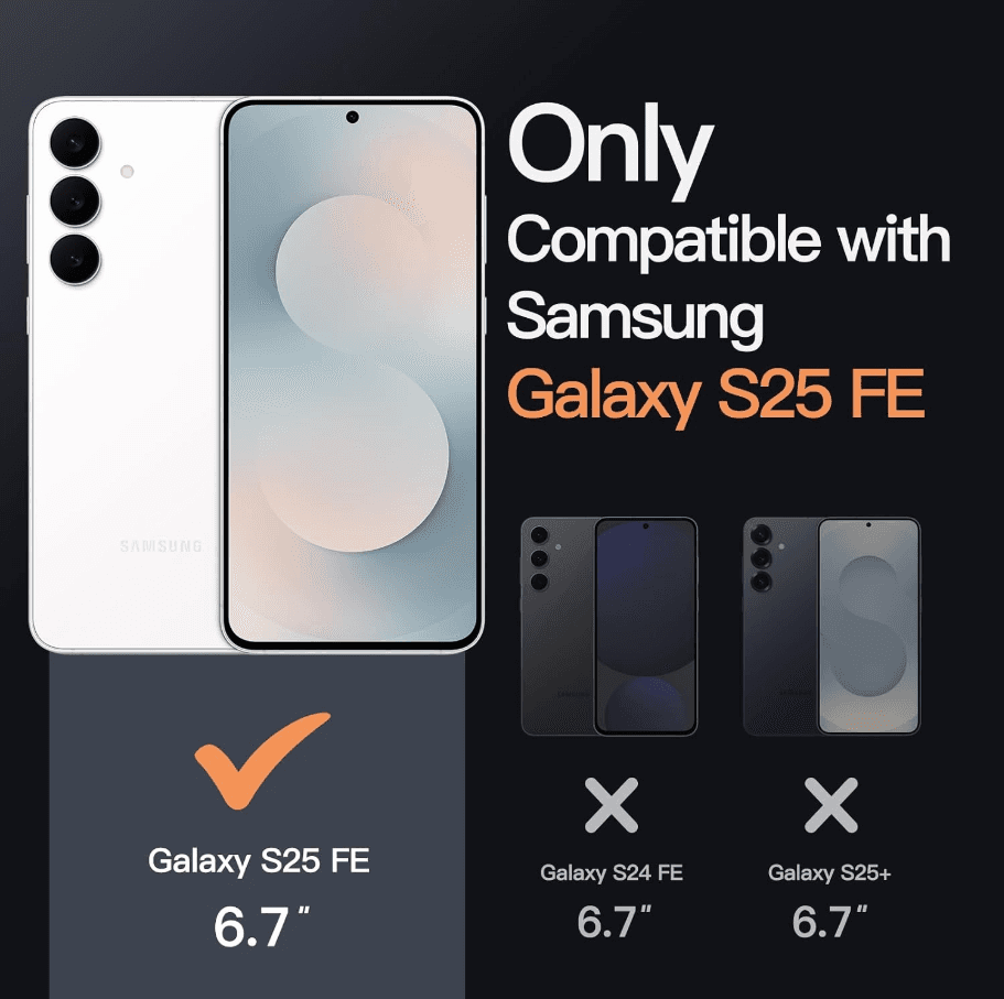 Samsung Galaxy S25 FE Hybrid Ultra Clear Shockproof Case – Hard Back with Soft Bumper