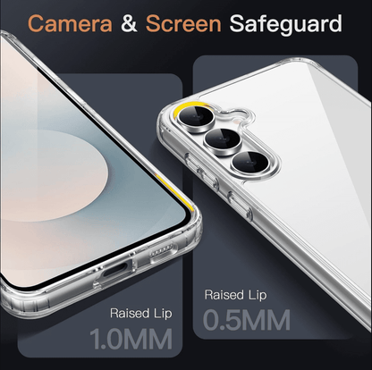 Samsung Galaxy S25 FE Hybrid Ultra Clear Shockproof Case – Hard Back with Soft Bumper