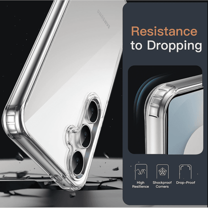 Samsung Galaxy S25 FE Hybrid Ultra Clear Shockproof Case – Hard Back with Soft Bumper