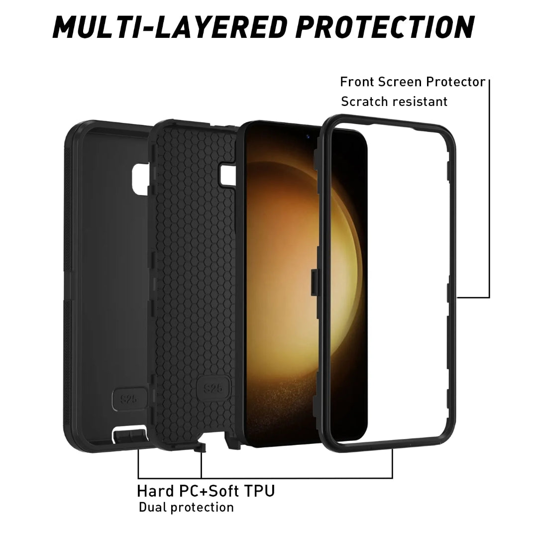 Samsung galaxy S25+ Plus Triple Layer Armor Hard Case | 3-Layer Armor PC TPU Cover