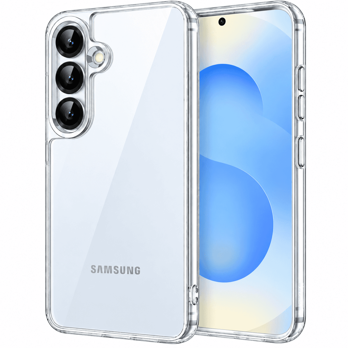 Samsung Galaxy S25 Plus Hybrid Ultra Clear Shockproof Case – Hard Back with Soft Bumper