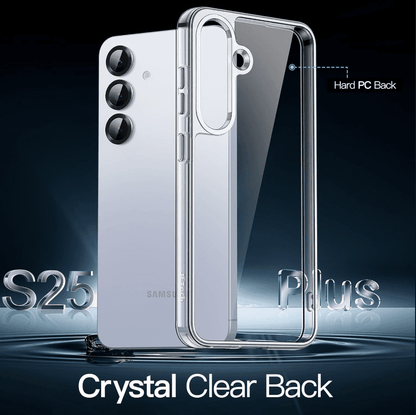 Samsung Galaxy S25 Plus Hybrid Ultra Clear Shockproof Case – Hard Back with Soft Bumper