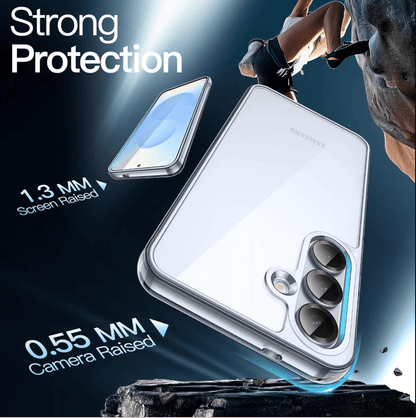 Samsung Galaxy S25 Plus Hybrid Ultra Clear Shockproof Case – Hard Back with Soft Bumper