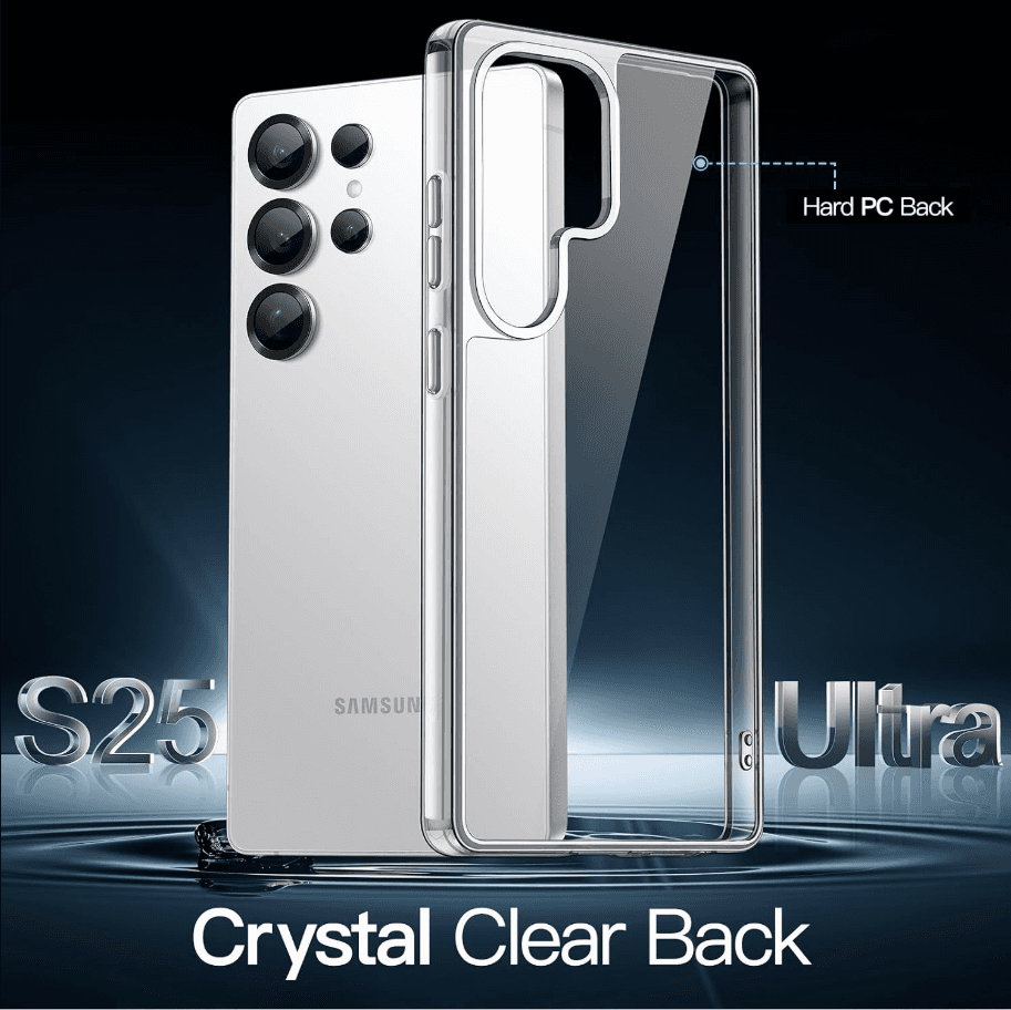 Samsung Galaxy S25 Ultra Hybrid Ultra Clear Shockproof Case – Hard Back with Soft Bumper