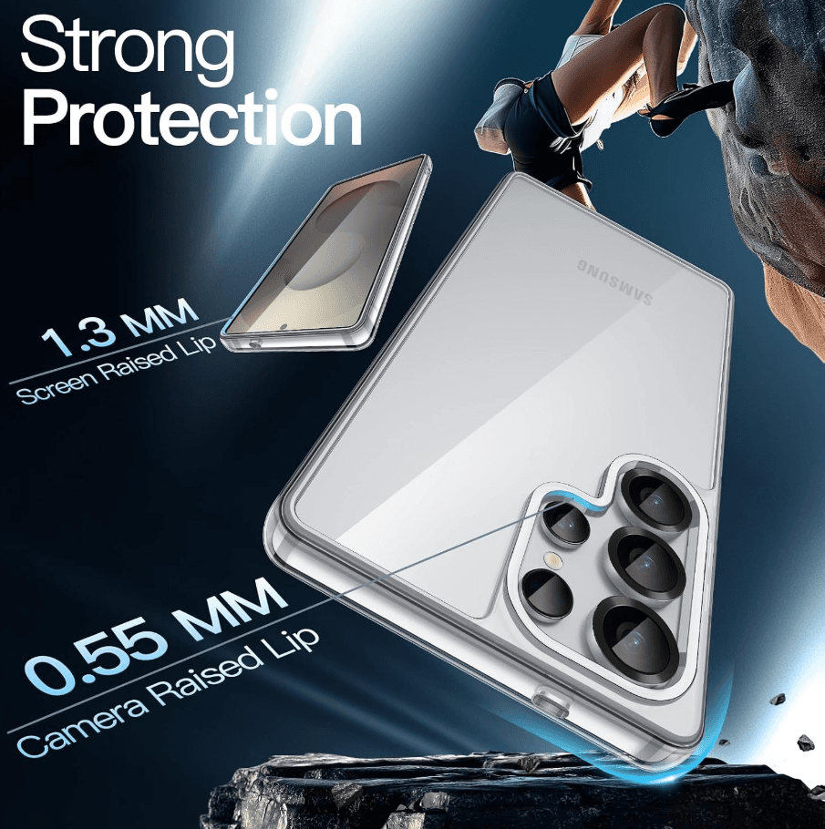 Samsung Galaxy S25 Ultra Hybrid Ultra Clear Shockproof Case – Hard Back with Soft Bumper