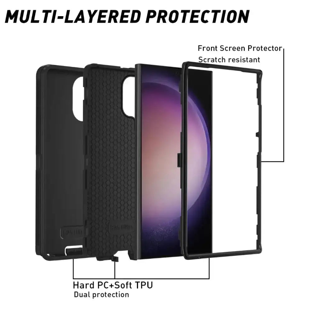 Samsung galaxy S25 Ultra Triple Layer Armor Hard Case | 3-Layer Armor PC TPU Cover