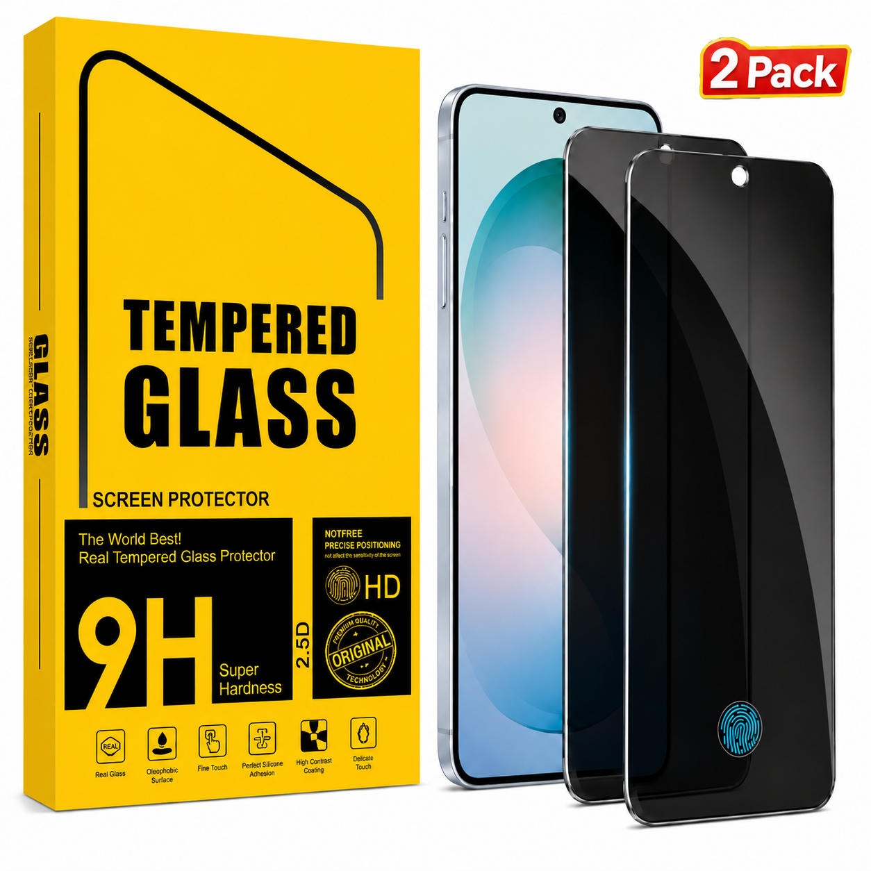 Samsung Galaxy S24 Ultra Privacy Tempered Glass Screen Protector (2 Pack) – 9H HD Anti-Spy, 2.5D Rounded Edge, Impact & Scratch Resistant