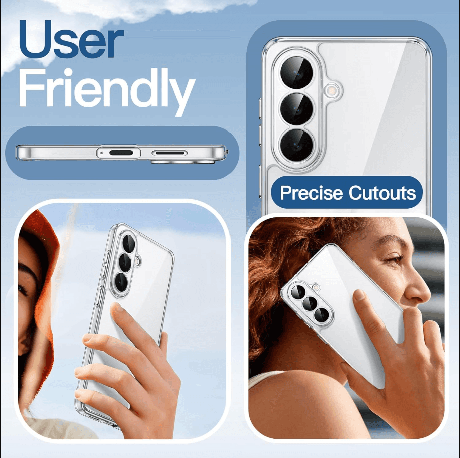 Samsung Galaxy S26 Plus Hybrid Ultra Clear Shockproof Case – Hard Back with Soft Bumper