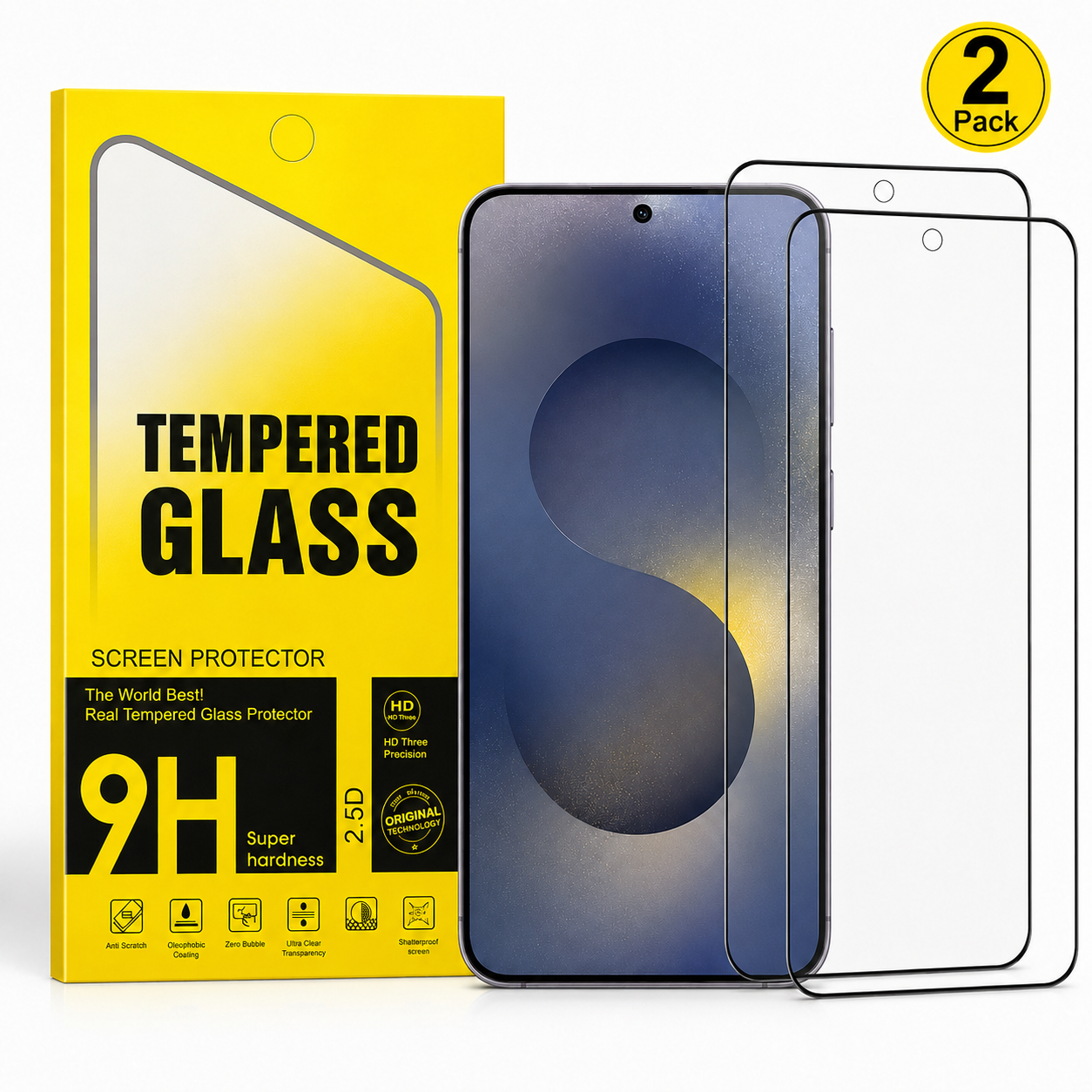 Samsung Galaxy S26 Ultra Clear Tempered Glass Screen Protector  (2 Pack) – 9H HD, 2.5D Rounded Edge, Impact & Scratch Resistant