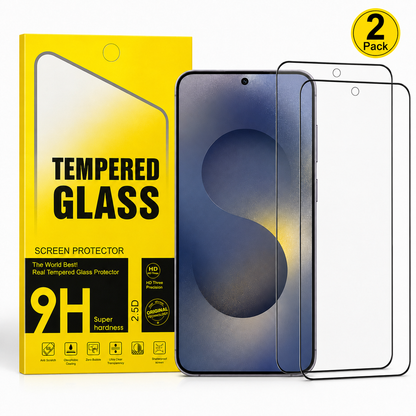 Samsung Galaxy S24 Ultra Clear Tempered Glass Screen Protector (2 Pack) – 9H HD, 2.5D Rounded Edge, Impact & Scratch Resistant