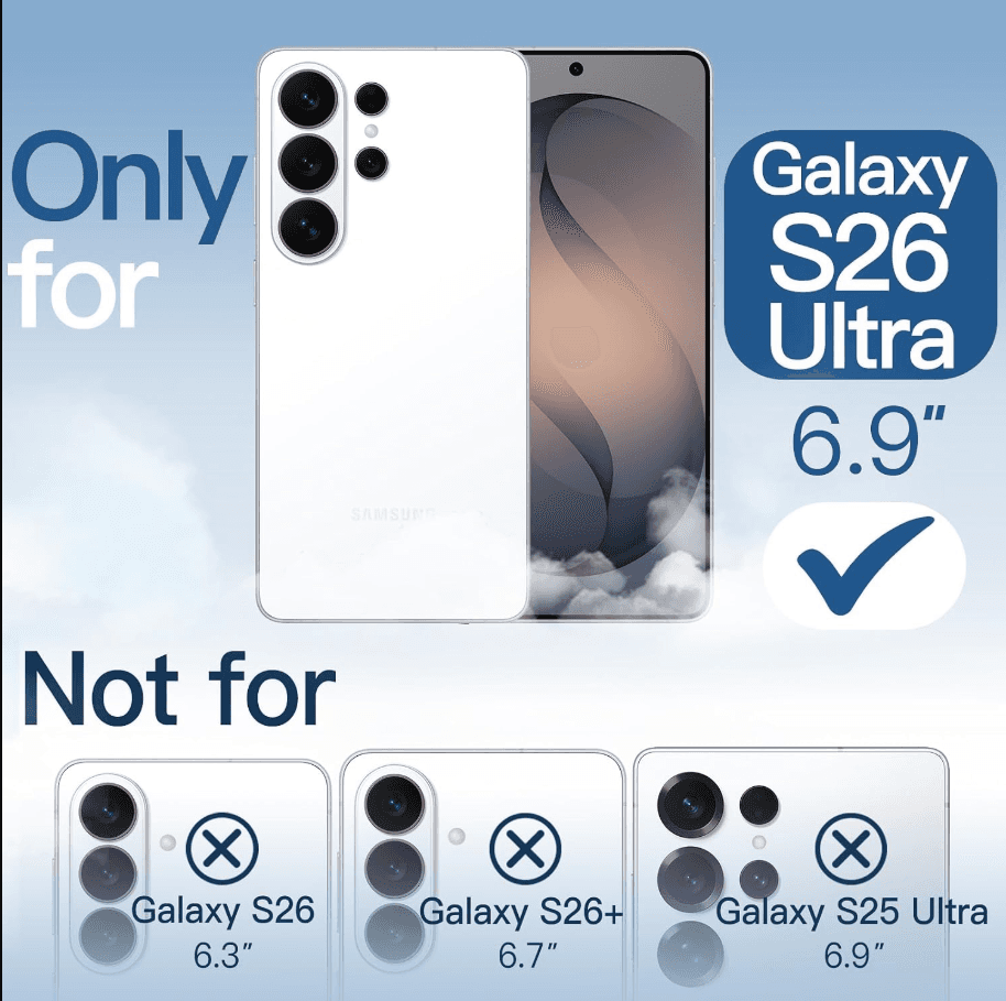 Samsung Galaxy S26 Ultra Hybrid Ultra Clear Shockproof Case – Hard Back with Soft Bumper