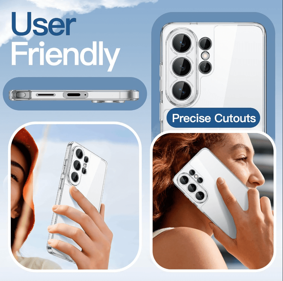 Samsung Galaxy S26 Ultra Hybrid Ultra Clear Shockproof Case – Hard Back with Soft Bumper