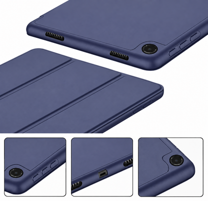 Ultra-Thin PU Leather Magnetic Case with Pencil Holder for Samsung Galaxy Tab A9 – Full Body Protective Folio Cover (Blue)
