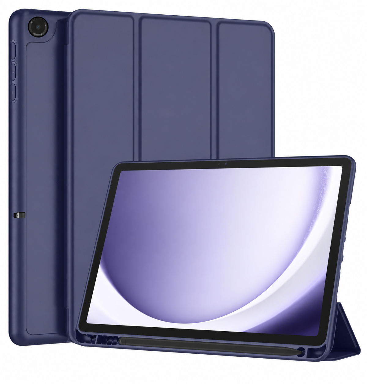 Ultra-Thin PU Leather Magnetic Case with Pencil Holder for Samsung Galaxy Tab A11+ Plus – Full Body Protective Folio Cover (Blue)
