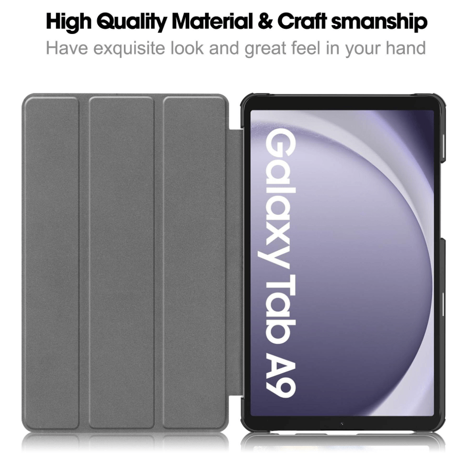 Samsung Galaxy Tab A9 8.7 Trifold Folio Stand Slim PU Leather Magnetic Flip Cover Case