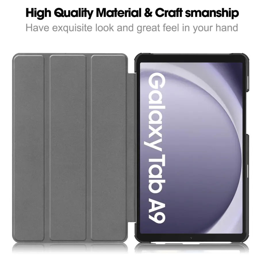 Samsung Galaxy Tab A9 8.7 Trifold Folio Stand Slim PU Leather Magnetic Flip Cover Case