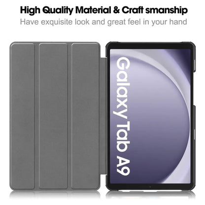 Samsung Galaxy Tab A9 8.7 Trifold Folio Stand Slim PU Leather Magnetic Flip Cover Case