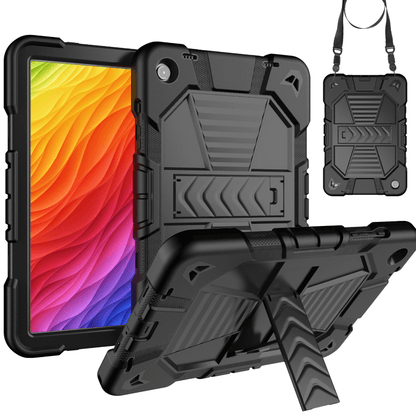 Samsung Galaxy Tab A9+ Rugged Shockproof Case with Kickstand (Black)