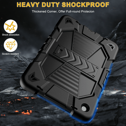 Samsung Galaxy Tab A11+ Rugged Shockproof Case with Kickstand (Black)