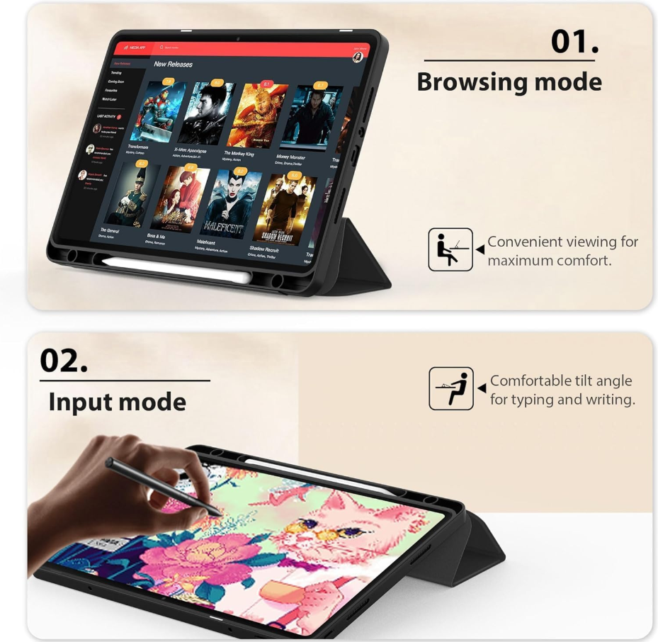 Ultra-Thin PU Leather Magnetic Case with Pencil Holder for Samsung Galaxy Tab A11+ – Full Body Protective Folio Cover