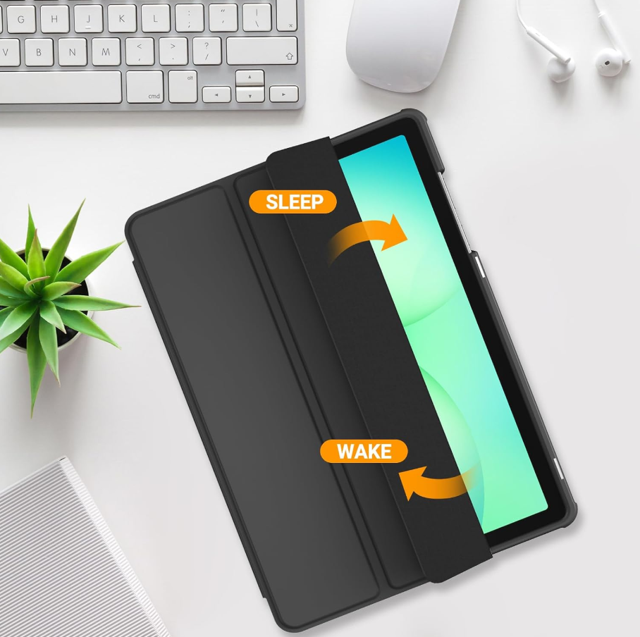 Ultra-Thin PU Leather Magnetic Case with Pencil Holder for Samsung Galaxy Tab A11+ – Full Body Protective Folio Cover