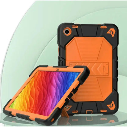 Samsung Galaxy Tab A9 Rugged Shockproof Case with Kickstand (Orange)