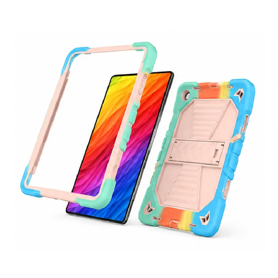 Samsung Galaxy Tab A9 Rugged Shockproof Case with Kickstand (Rainbow)