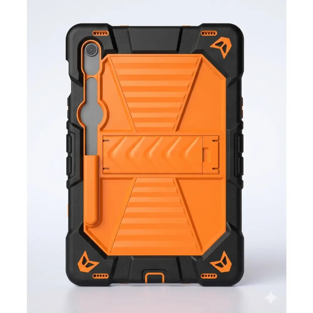 Samsung Galaxy Tab S10 FE Rugged Shockproof Case with Kickstand (Orange)
