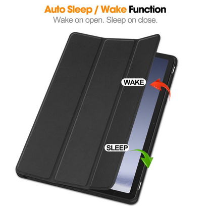 Ultra-Thin PU Leather Magnetic Case with Pencil Holder for Samsung Galaxy Tab S10 FE – Full Body Protective Folio Cover