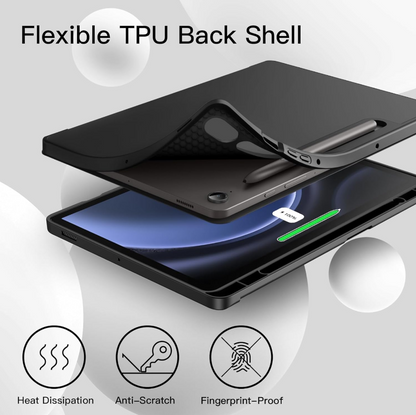 Ultra-Thin PU Leather Magnetic Case with Pencil Holder for Samsung Galaxy Tab S10 FE – Full Body Protective Folio Cover