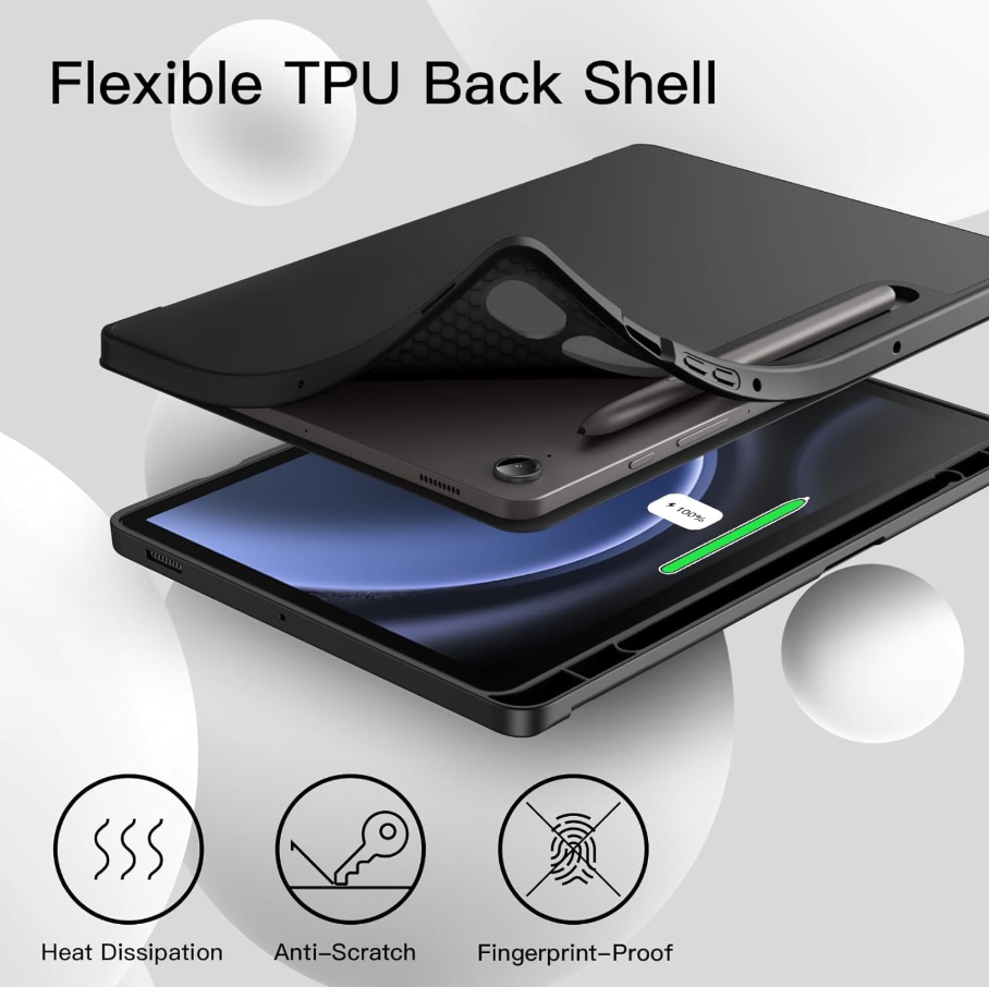Ultra-Thin PU Leather Magnetic Case with Pencil Holder for Samsung Galaxy Tab S9 – Full Body Protective Folio Cover