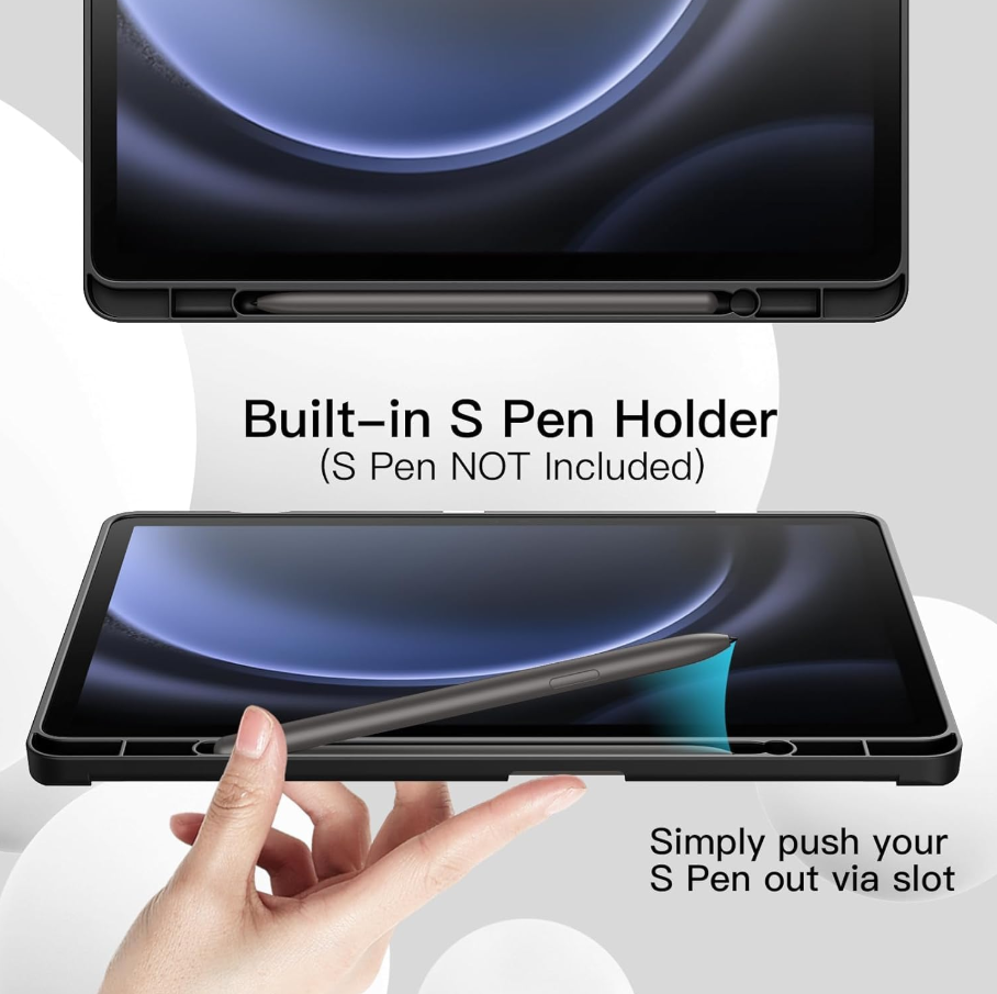 Ultra-Thin PU Leather Magnetic Case with Pencil Holder for Samsung Galaxy Tab S10 FE – Full Body Protective Folio Cover