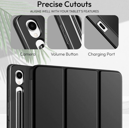 Ultra-Thin PU Leather Magnetic Case with Pencil Holder for Samsung Galaxy Tab S9 FE – Full Body Protective Folio Cover