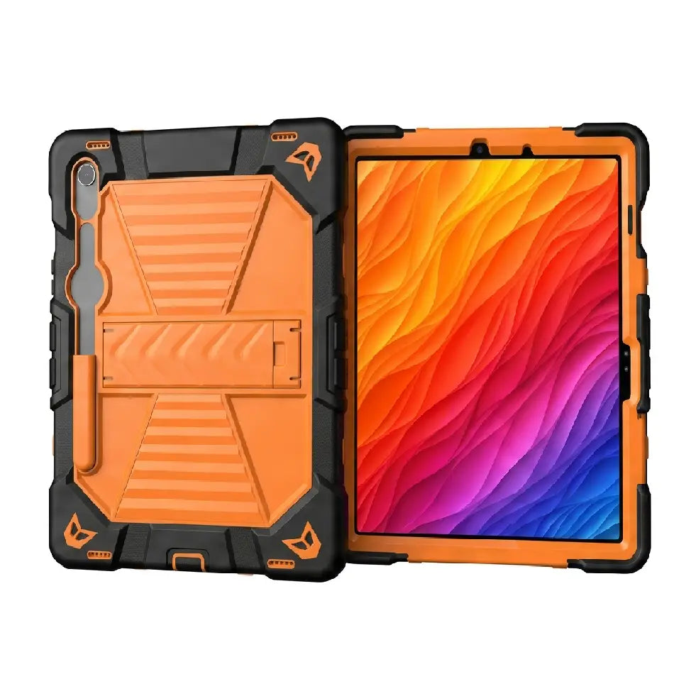 Samsung Galaxy Tab S9 Rugged Shockproof Case with Kickstand (Orange)