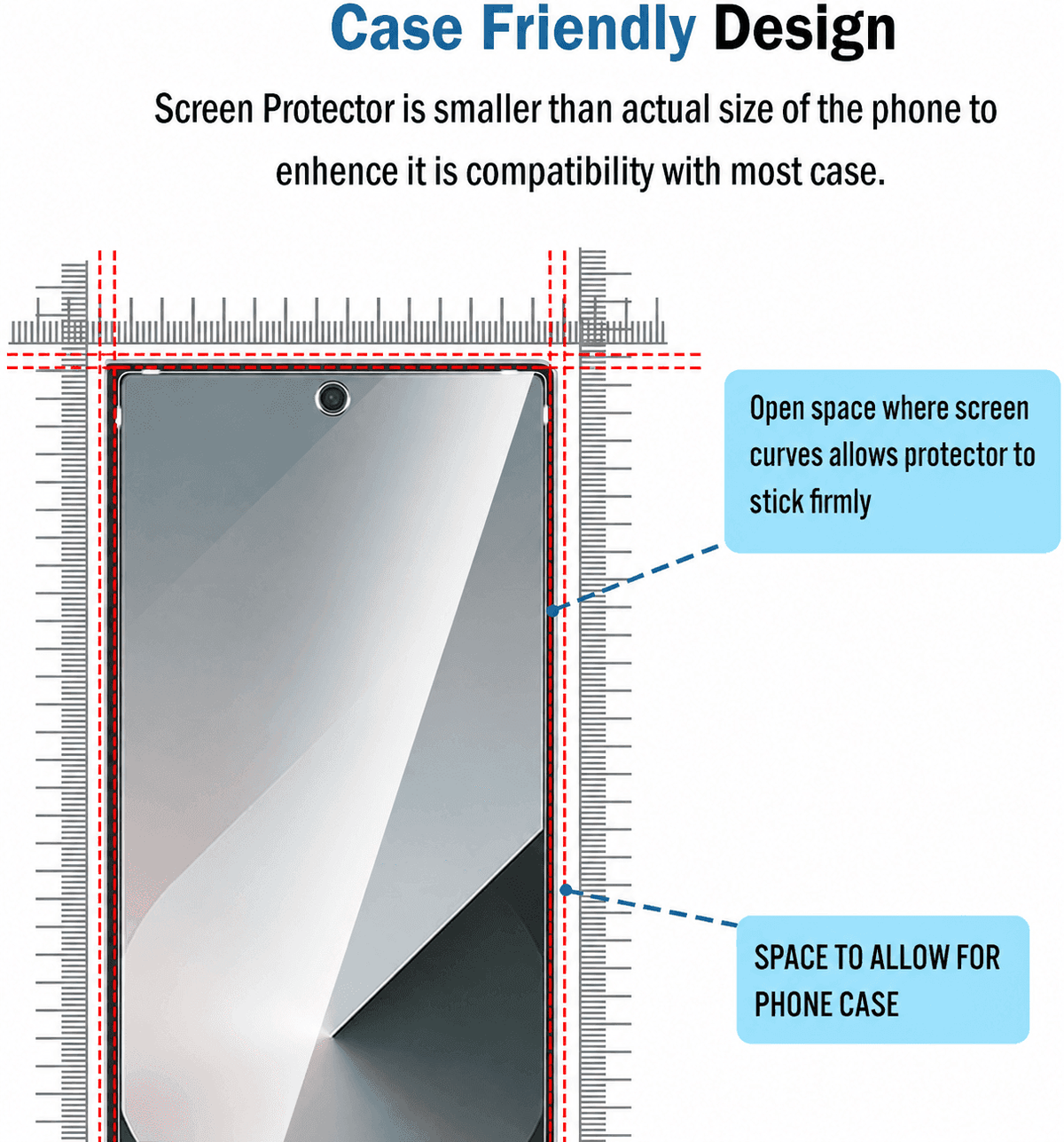 Samsung galaxy Z fold 4 Tempered Glass Screen Protector – 9H HD Clear 2.5D Rounded Edge