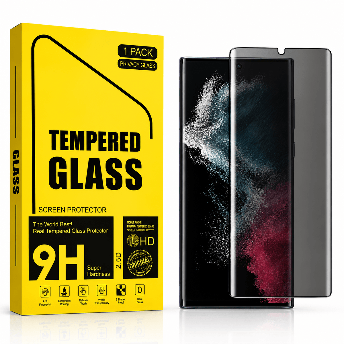 Samsung Galaxy S22 Ultra Privacy Tempered Glass Screen Protector – 9H HD Anti-Spy, 2.5D Rounded Edge, Impact & Scratch Resistant