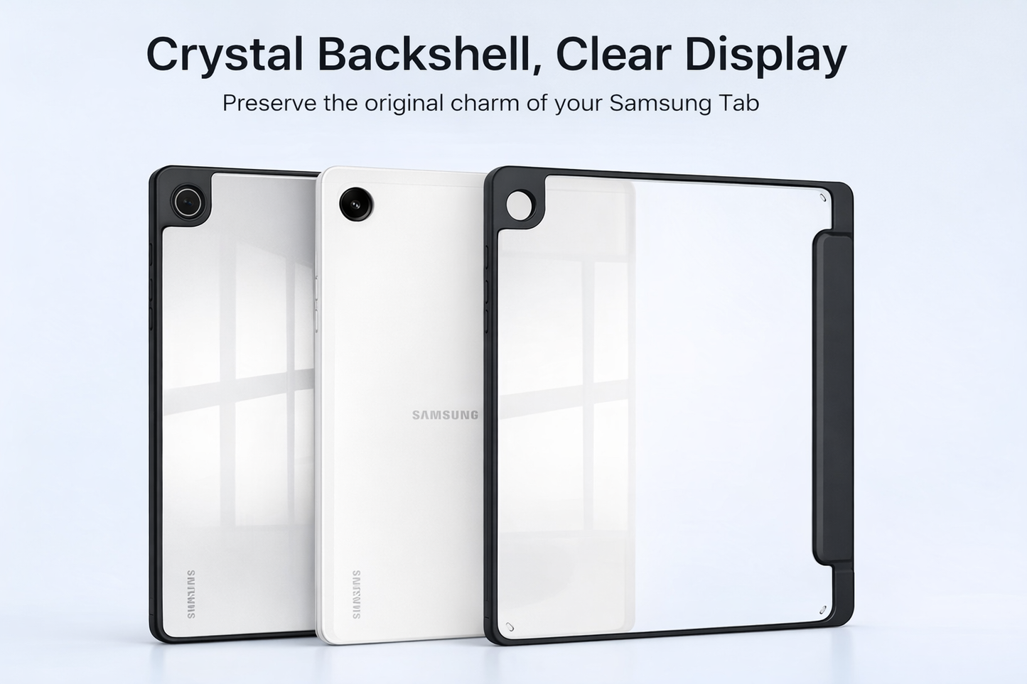 Samsung Galaxy Tab A9+ Clear Back Acrylic Case – Transparent Slim Shockproof Cover