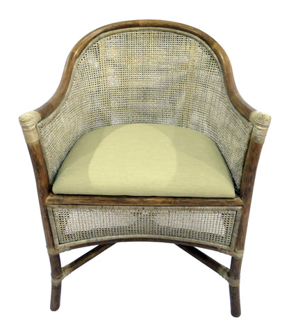 Sanur Armchair - Smoke Gray/ White Wask & Oatmeal at online8 furniture store Auckland