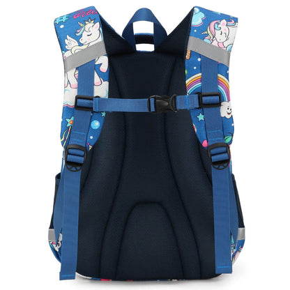 Blue Rainbow Unicorn Backpack & School Bags for Girls