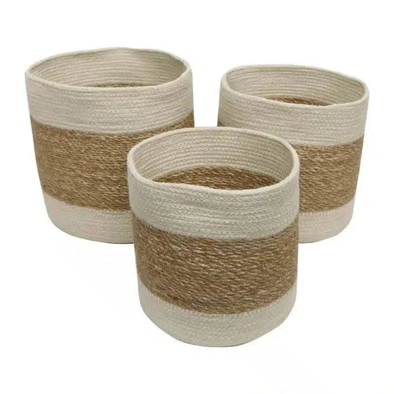 Seagrass/Jute Storage Baskets W/O Handles s/3 at online8 furniture store Auckland