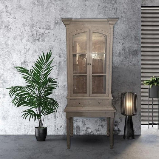 Secretary's Cabinet Antique Grey Old Pine at online8 furniture store Auckland