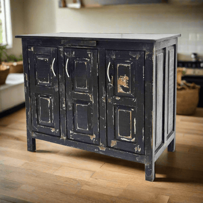 Settler 3 Door Cabinet - Weathered Black at online8 furniture store Auckland