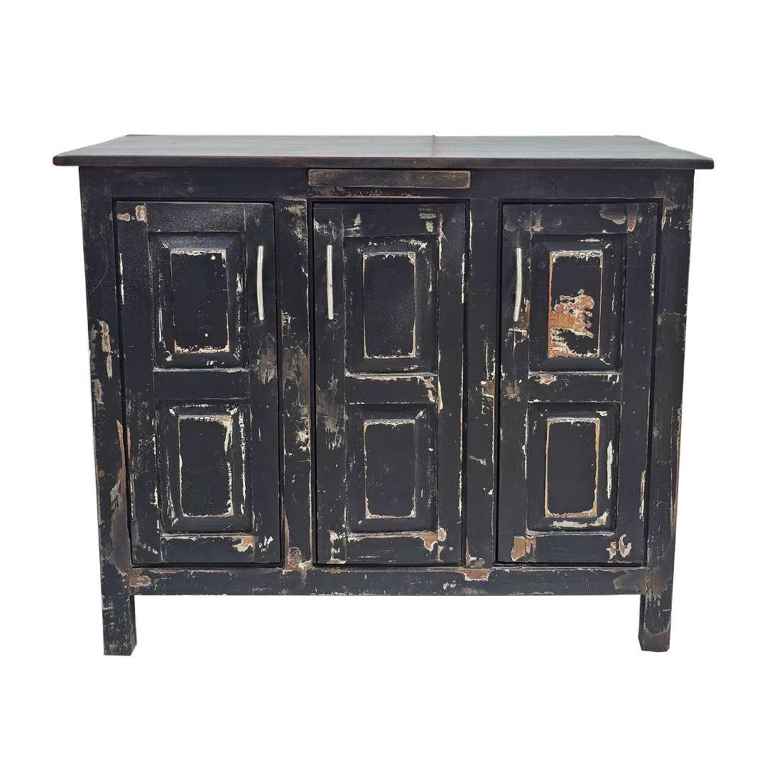 Settler 3 Door Cabinet - Weathered Black at online8 furniture store Auckland